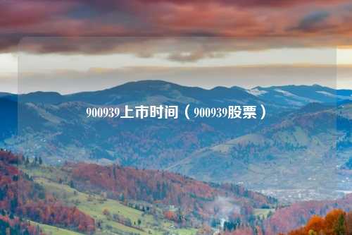 900939上市时间（900939股票）