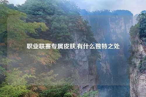 职业联赛专属皮肤,有什么独特之处