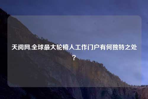 天阅网,全球最大轮椅人工作门户有何独特之处？
