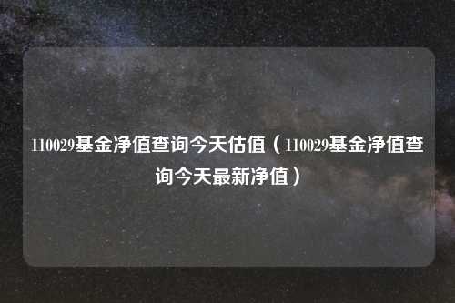 110029基金净值查询今天估值(110029基金净值查询今天最新净值)