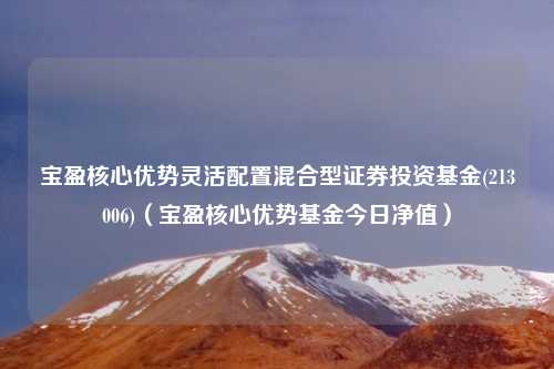 宝盈核心优势灵活配置混合型证券投资基金(213006)(宝盈核心优势基金今日净值)