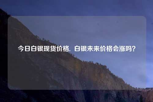 今日白银现货价格,  白银未来价格会涨吗？