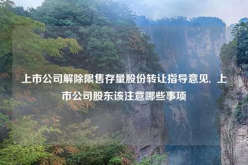 上市公司解除限售存量股份转让指导意见,  上市公司股东该注意哪些事项