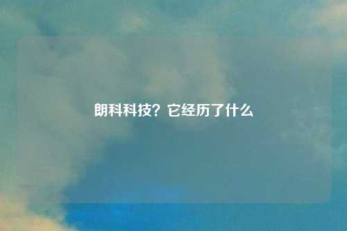 朗科科技？它经历了什么