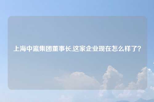 上海中瀛集团董事长,这家企业现在怎么样了？