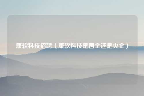 康软科技招聘（康软科技是国企还是央企）