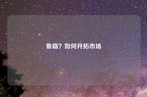 鲁商?如何开拓市场
