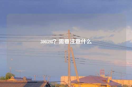300398?需要注意什么