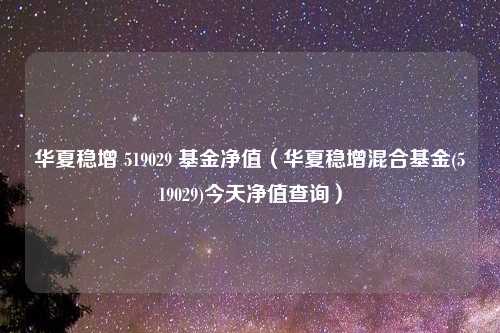 华夏稳增 519029 基金净值（华夏稳增混合基金(519029)今天净值查询）