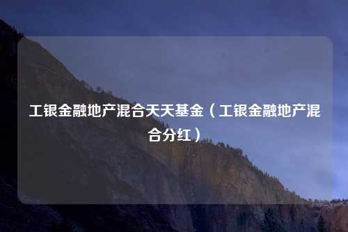 工银金融地产混合天天基金（工银金融地产混合分红）