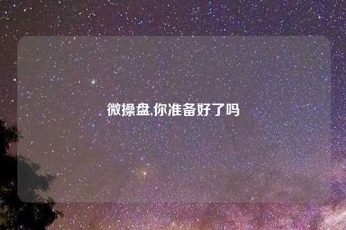 微操盘,你准备好了吗