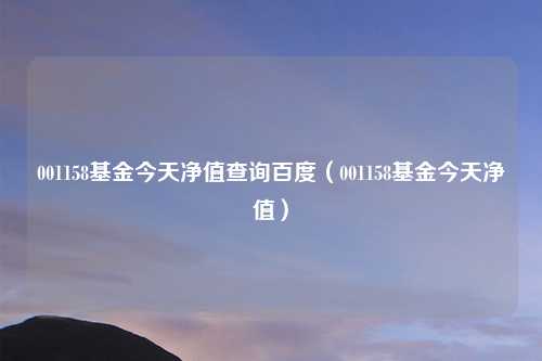 001158基金今天净值查询百度(001158基金今天净值)