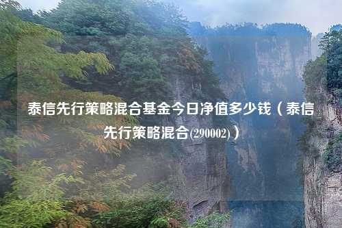 泰信先行策略混合基金今日净值多少钱（泰信先行策略混合(290002)）