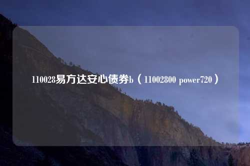 110028易方达安心债券b(11002800 power720)