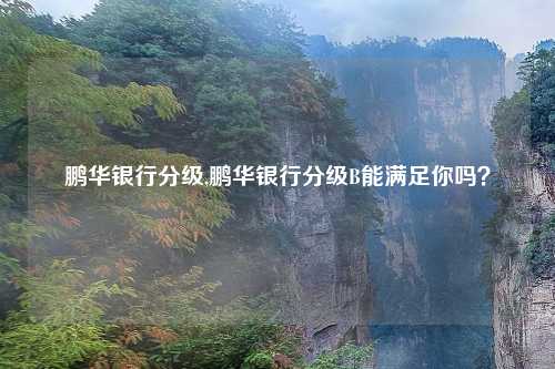 鹏华银行分级,鹏华银行分级B能满足你吗?