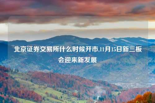 北京证券交易所什么时候开市,11月15日新三板会迎来新发展