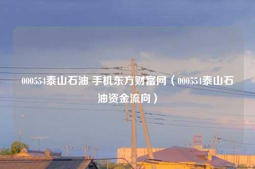 000554泰山石油 手机东方财富网(000554泰山石油资金流向)