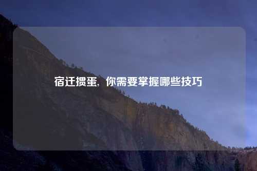 宿迁掼蛋,  你需要掌握哪些技巧