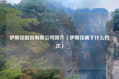 伊斯佳股份有限公司简介（伊斯佳属于什么档次）