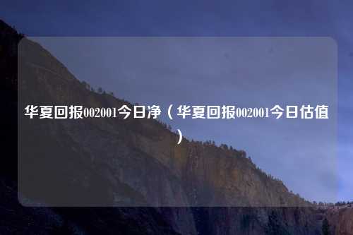 华夏回报002001今日净（华夏回报002001今日估值）