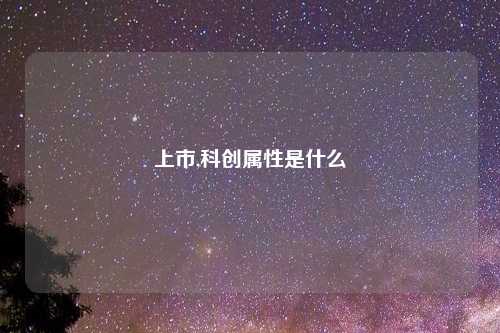 上市,科创属性是什么