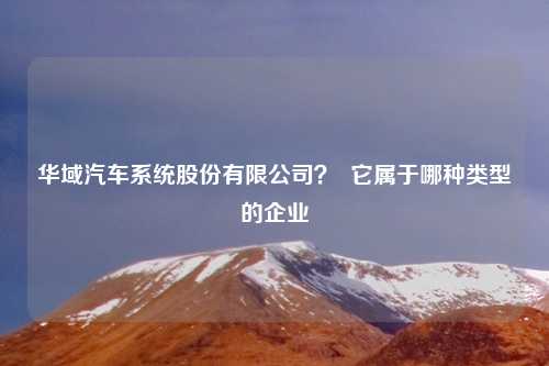 华域汽车系统股份有限公司？  它属于哪种类型的企业