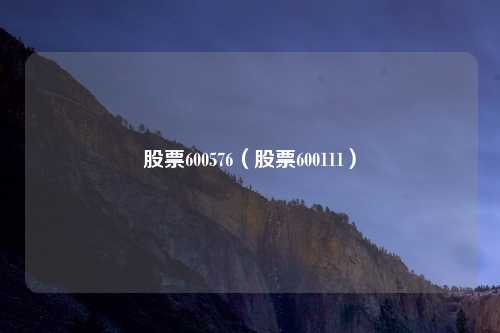 股票600576(股票600111)