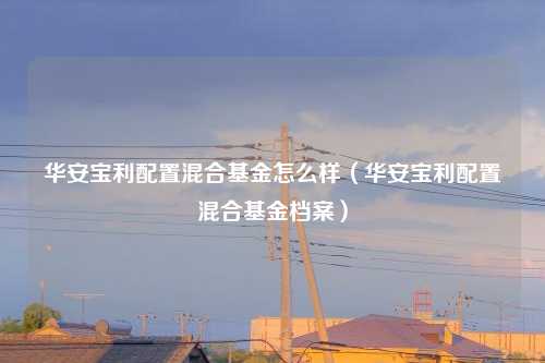 华安宝利配置混合基金怎么样（华安宝利配置混合基金档案）
