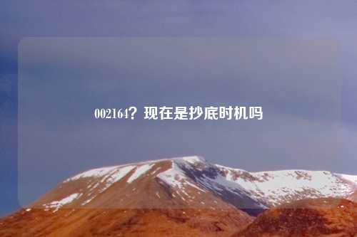 002164？现在是抄底时机吗