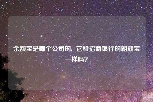 余额宝是哪个公司的,  它和招商银行的朝朝宝一样吗？