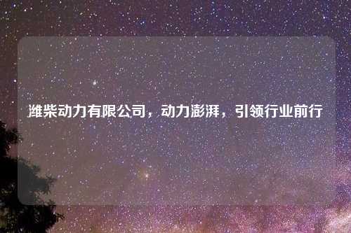 潍柴动力有限公司，动力澎湃，引领行业前行
