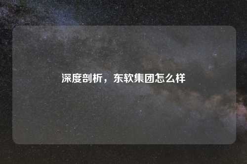 深度剖析，东软集团怎么样