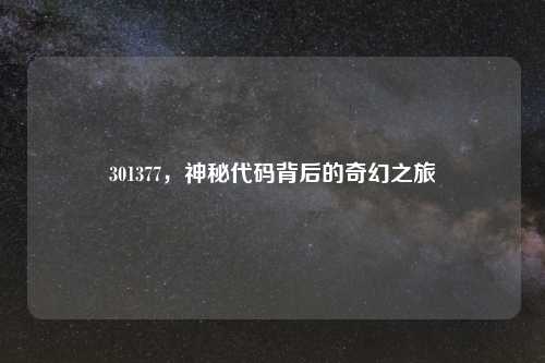 301377，神秘代码背后的奇幻之旅