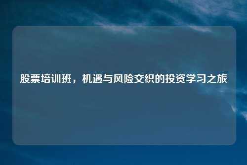 股票培训班，机遇与风险交织的投资学习之旅