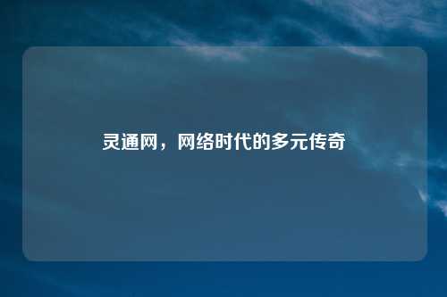 灵通网，网络时代的多元传奇