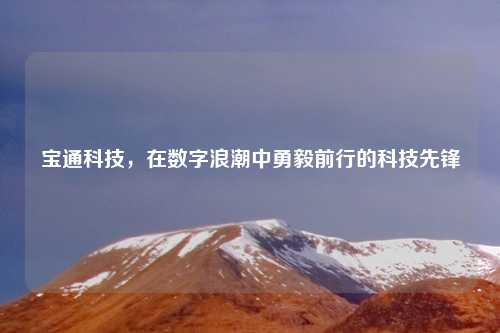 宝通科技，在数字浪潮中勇毅前行的科技先锋