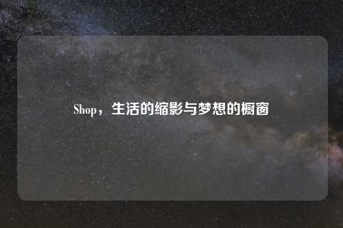 Shop，生活的缩影与梦想的橱窗