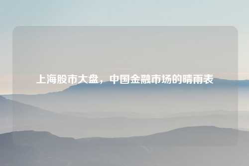 上海股市大盘，中国金融市场的晴雨表