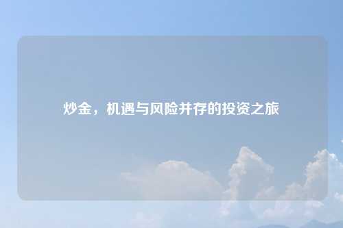 炒金，机遇与风险并存的投资之旅
