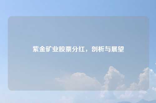紫金矿业股票分红，剖析与展望