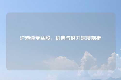 沪港通受益股,机遇与潜力深度剖析