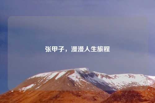 张甲子，漫漫人生旅程