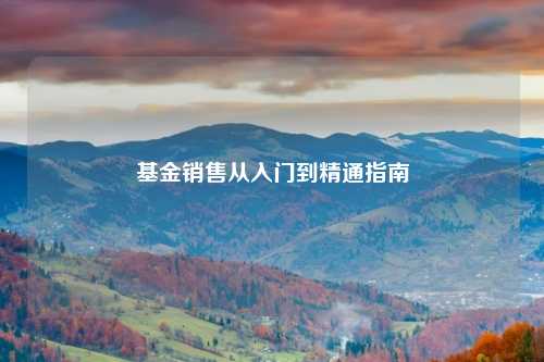 基金销售从入门到精通指南