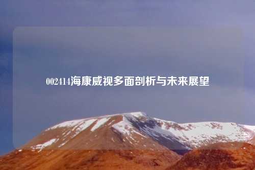 002414海康威视多面剖析与未来展望