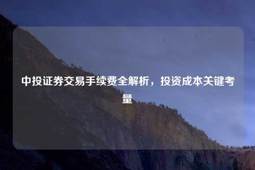 中投证券交易手续费全解析，投资成本关键考量