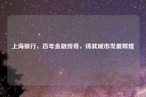 上海银行，百年金融传奇，铸就城市发展辉煌