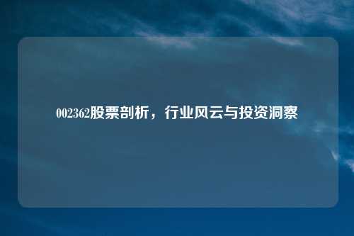 002362股票剖析，行业风云与投资洞察