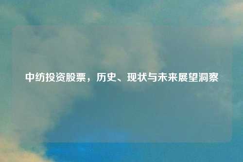 中纺投资股票，历史、现状与未来展望洞察