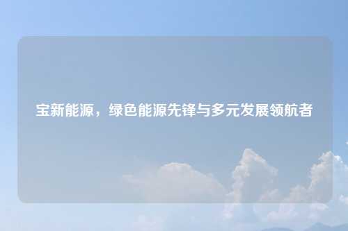 宝新能源，绿色能源先锋与多元发展领航者