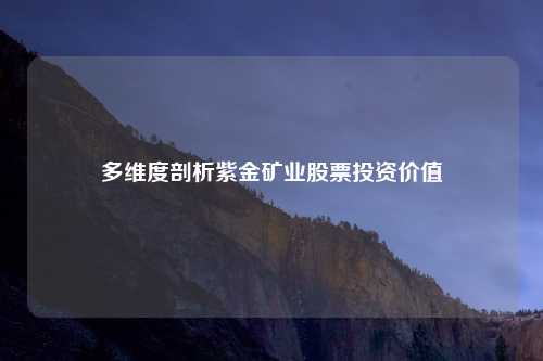 多维度剖析紫金矿业股票投资价值